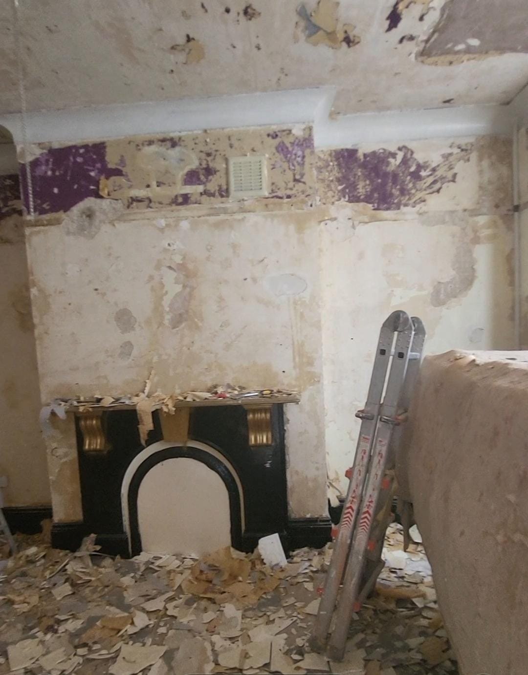 Interior decorating before — stripped room